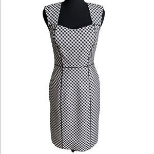 White House Black Market Black & White Gingham Dress Size 0